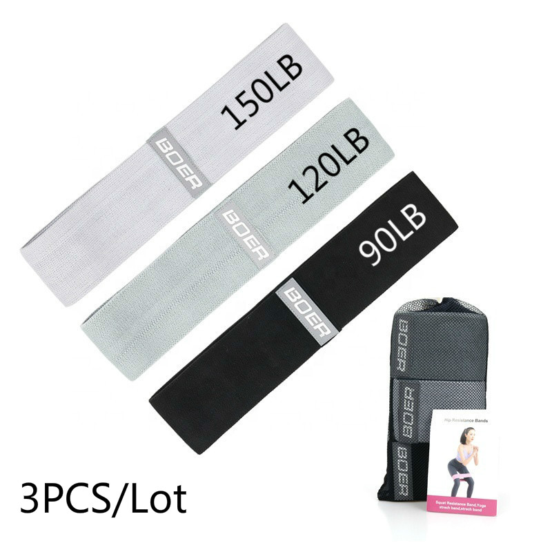 Home Gym Studio - 3PCS Women Men Fabric Resistance Bands