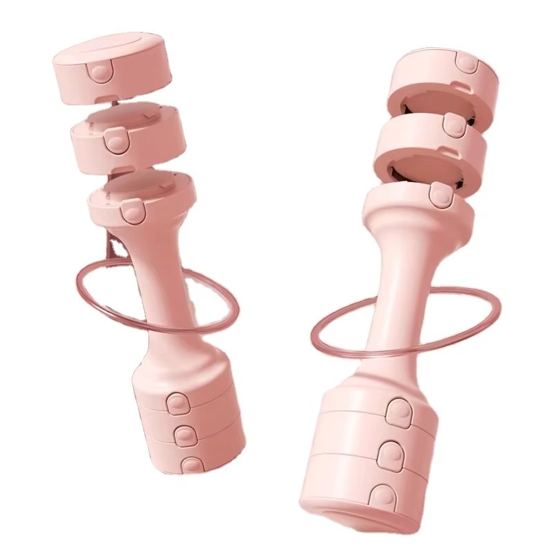 Home Gym Routine - Pink Adjustable Steel Kettlebell Set -