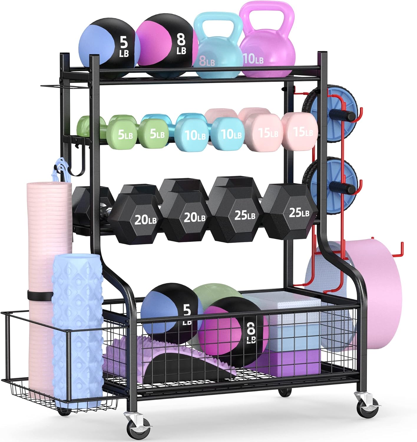 Home Gym Usa - Home Gym Dumbbell Rack with Wheels,
